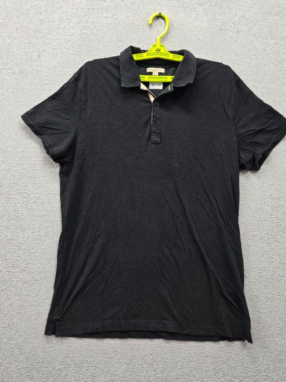 Burberry Brit Men Polo Shirt XL Black Short‎ Sleeve Collar Pullover Casual